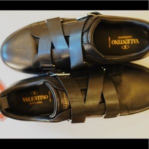 Valentino Studded V-Punk Buckle Strap Leather